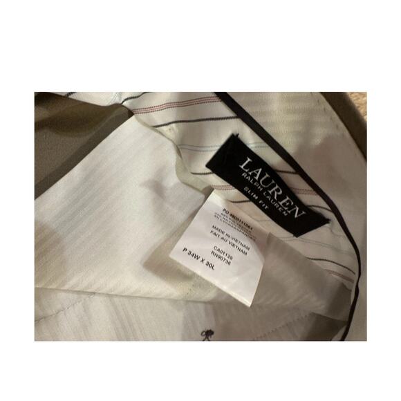 Vintage Polo Ralph Lauren Men's Stretch Slim Fit Pants - 34x30- Khaki Nice - Picture 3 of 4